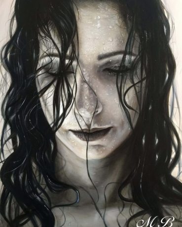 Schilderij - Waterdrops Woman - May-Brit-Kunstenares